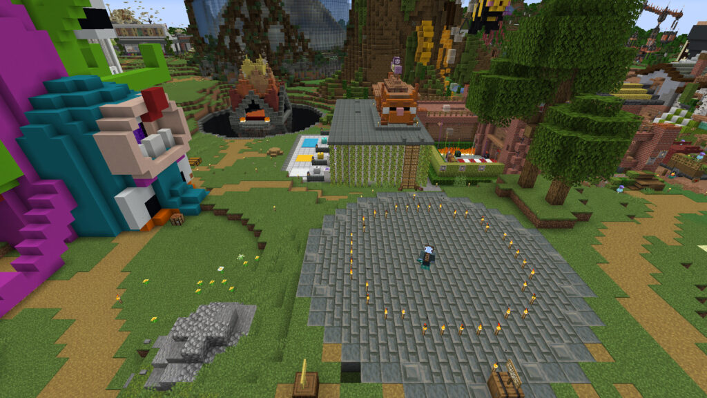 A screenshot of Minecraft showing the base of Joe Hills' future shop.